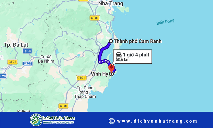Từ Cam Ranh đi Vĩnh Hy bao nhiêu km?