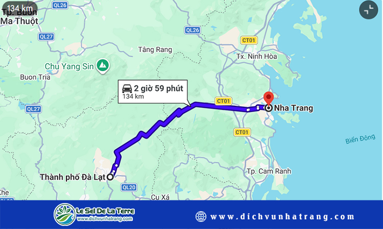 Từ Đà Lạt đi Nha Trang bao nhiêu km