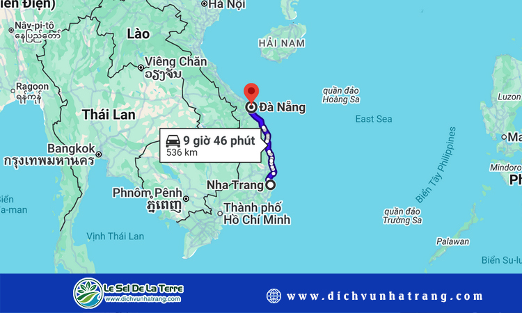 Từ Đà Nẵng đi Nha Trang bao nhiêu km