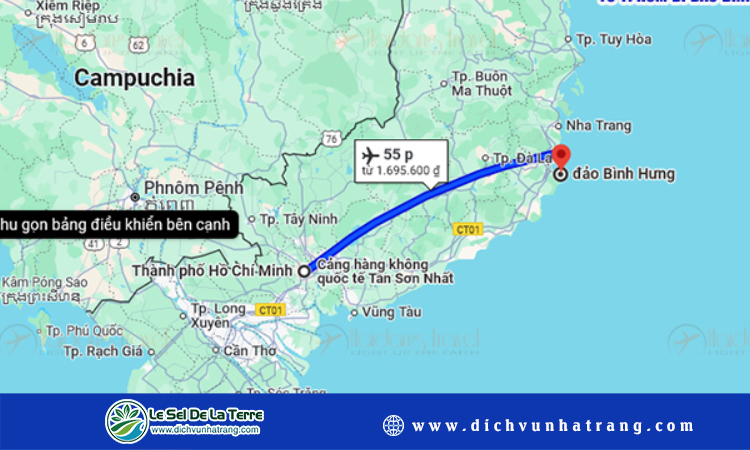 Từ TPHCM đi đảo Bình Hưng bao nhiêu km?