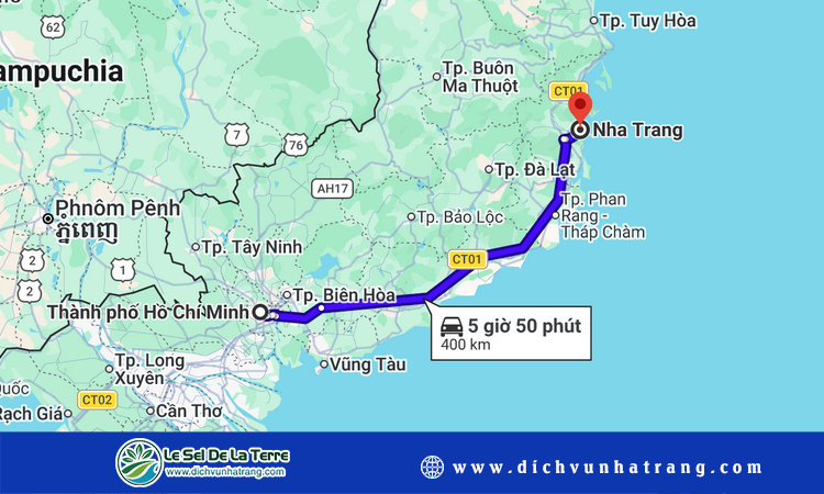 Từ TPHCM đi Nha Trang bao nhiêu km